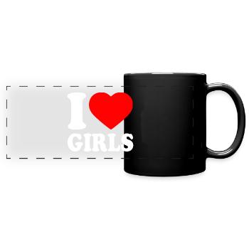 I love girls - Tazza colorata con vista - nero - Fronte