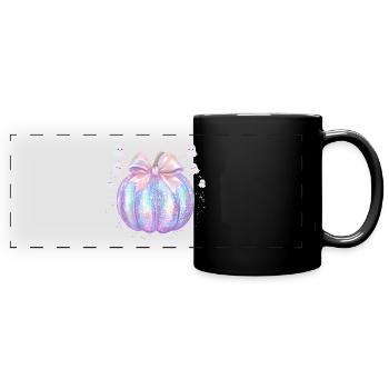 Citrouille Disco Rétro Halloween - Mug panoramique uni - noir - Devant