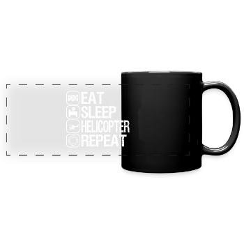 helicopter - Full Colour Panoramic Mug - black - Front