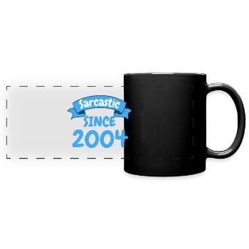 19 ans cadeau d’anniversaire sarcastique depuis 2004 - Mug panoramique uni - noir - Devant