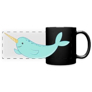 Narwal - Panorama-Tasse farbig - Schwarz - Vorne