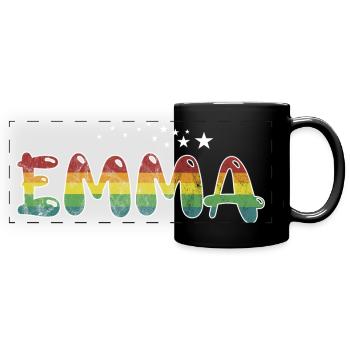 Vorname Emma Mädchenname Namensgeschenk - Panorama-Tasse farbig - Schwarz - Vorne