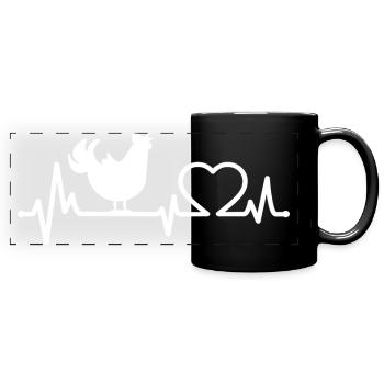 Poulets Heartbeat Heartbeat Poulet Propriétaire Poulet - Mug panoramique uni - noir - Devant