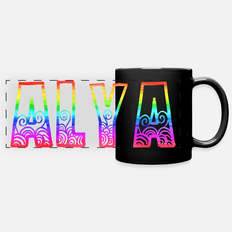 alya rs regenbogen - Panorama-Tasse farbig - Schwarz