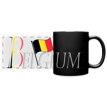 Drapeau Belgium une apparence patriotique élégante - Mug panoramique uni - noir - Devant