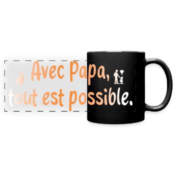 Citation Inspirante Père Enfant - Mug panoramique uni - noir - Devant