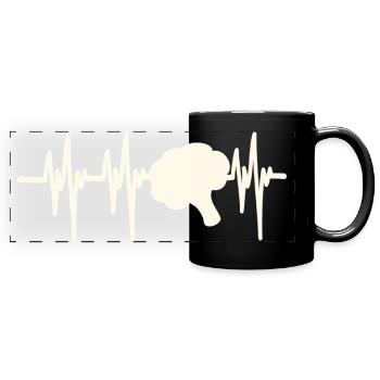 Heartbeat Broccoli - Full Colour Panoramic Mug - black - Front