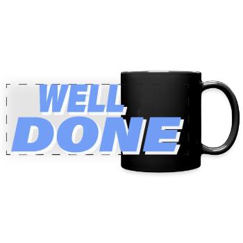 WELL DONE - Panorama-Tasse farbig - Schwarz - Vorne