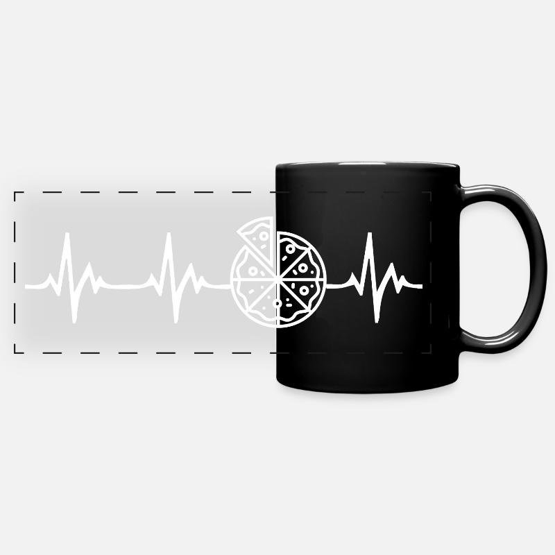 Pizza Heartbeat - Full Colour Panoramic Mug - black