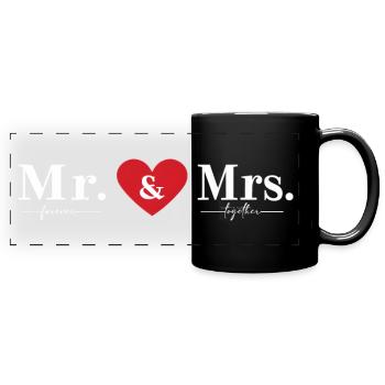 MR & MRS Forever Together - Panorama-Tasse farbig - Schwarz - Vorne