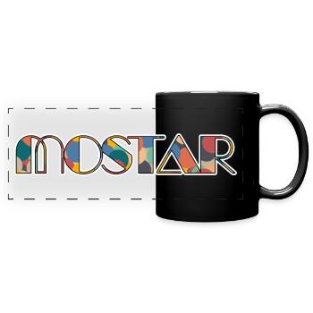 Mostar Retro Pop Typografie - Panorama-Tasse farbig - Schwarz - Vorne