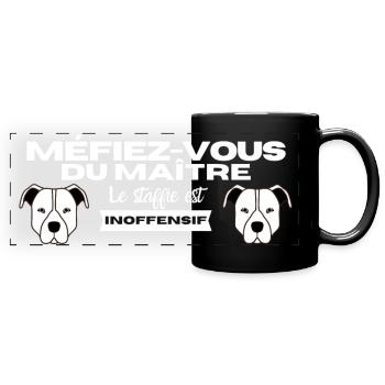Méfiez-vous du maître - idée cadeau - staffée - Mug panoramique uni - noir - Devant