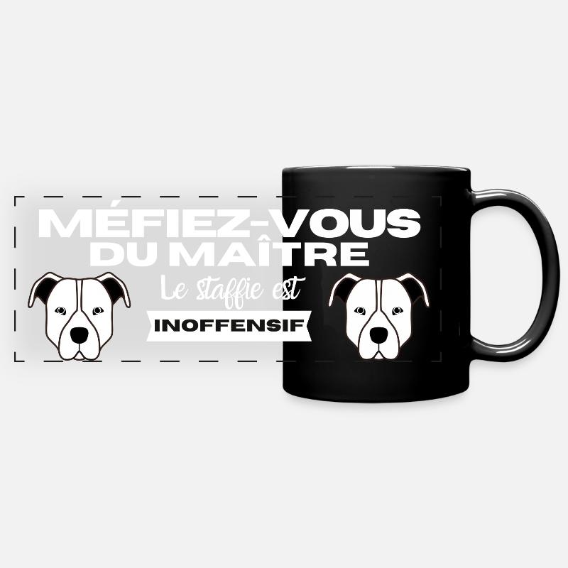 Méfiez-vous du maître - idée cadeau - staffée - Mug panoramique uni - noir