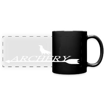 Archery. Arrow with Raven and Archery. Shirt - Full Colour Panoramic Mug - black - Front