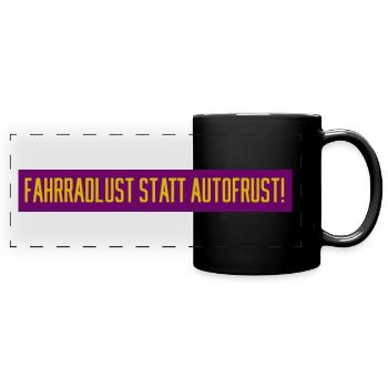 fahrrad fahren - Panorama-Tasse farbig - Schwarz - Vorne