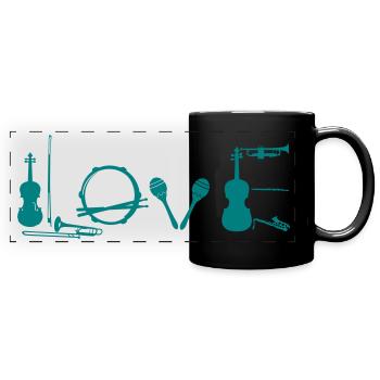 Love Music - Panorama-Tasse farbig - Schwarz - Vorne