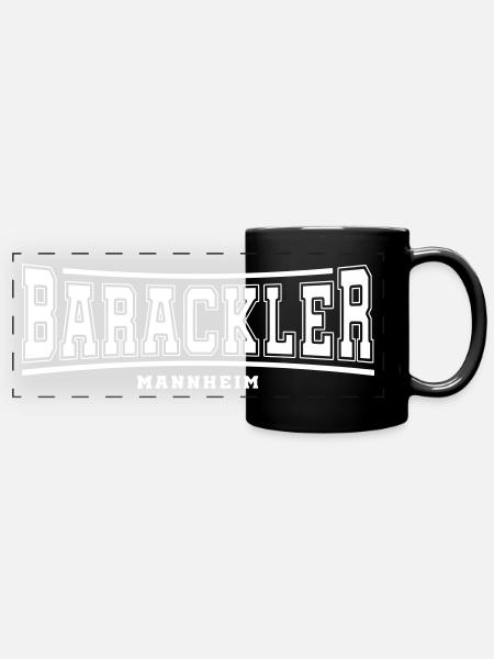 Barackler Mannheim - Panorama-Tasse farbig - Schwarz