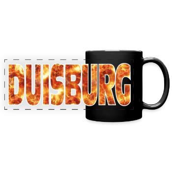 Duisburg - Panorama-Tasse farbig - Schwarz - Vorne