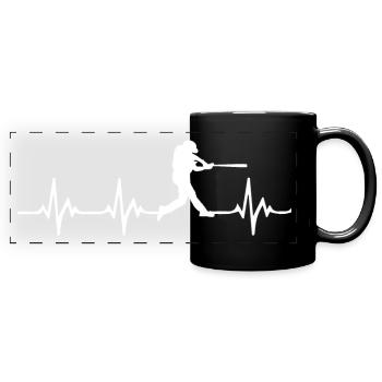 Softball Herzschlag - Panorama-Tasse farbig - Schwarz - Vorne