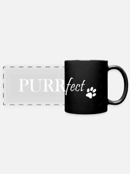 Purrfect - Panorama-Tasse farbig - Schwarz