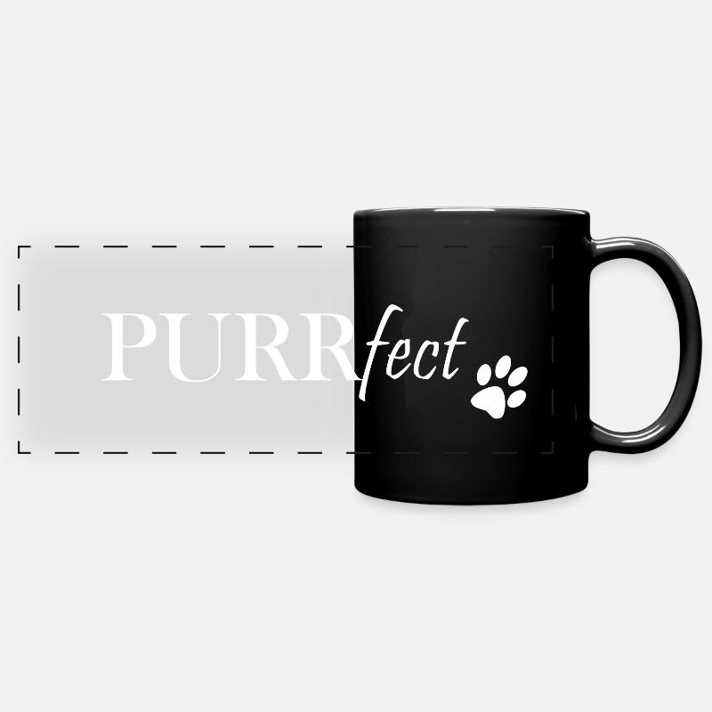 Purrfect - Panorama-Tasse farbig - Schwarz