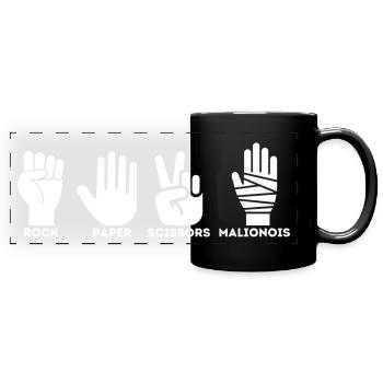 Stein Papier Schere Malinois - Panorama-Tasse farbig - Schwarz - Vorne