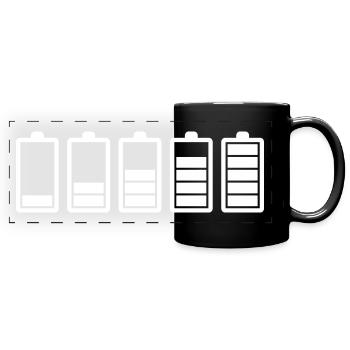 Charge the battery - Full Colour Panoramic Mug - black - Front