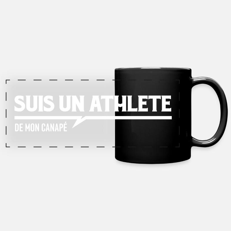 Je suis un athlète de mon canapé - Mug panoramique uni - noir