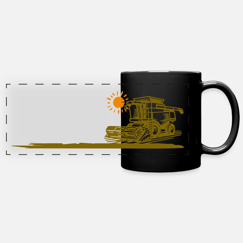 Mähdrescher - Panorama-Tasse farbig - Schwarz