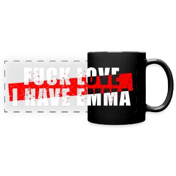 Fuck Love I Have Emma - Techno Raver - Panorama-Tasse farbig - Schwarz - Vorne