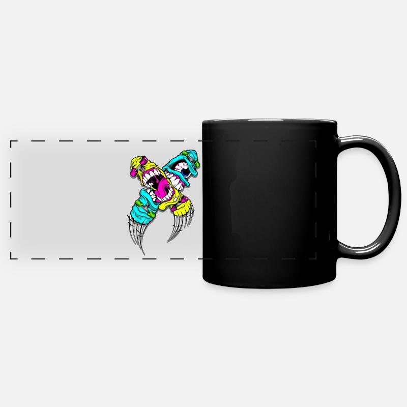 Skateboard Monsters - Full Colour Panoramic Mug - black