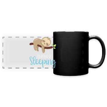 Ich würde eher schlafen - Panorama-Tasse farbig - Schwarz - Vorne