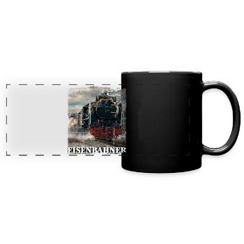 Eisenbahner Triebfahrzeugführer Lokomotive - Panorama-Tasse farbig - Schwarz - Vorne