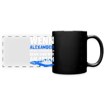 Heimwerker Alexander - Panorama-Tasse farbig - Schwarz - Vorne