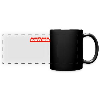 Kurwa Spruch Polski Polen polnischer Pole - Panorama-Tasse farbig - Schwarz - Vorne