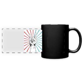 Rock & Roll - Panorama-Tasse farbig - Schwarz - Vorne