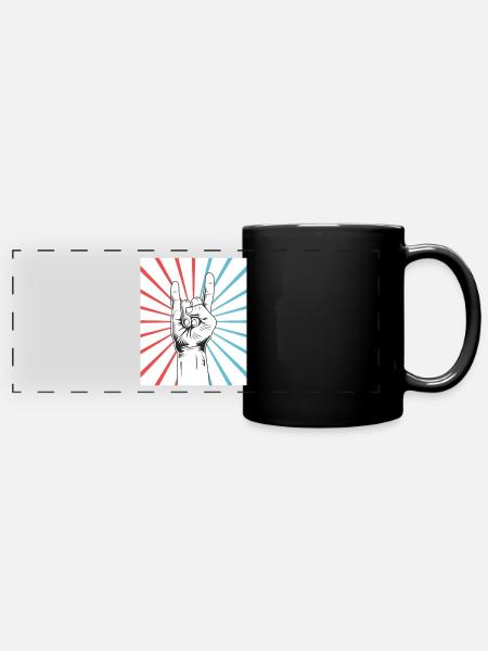 Rock & Roll - Panorama-Tasse farbig - Schwarz