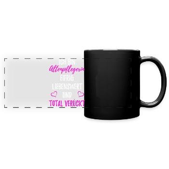 Altenpflegerin - Pflege - Panorama-Tasse farbig - Schwarz - Vorne