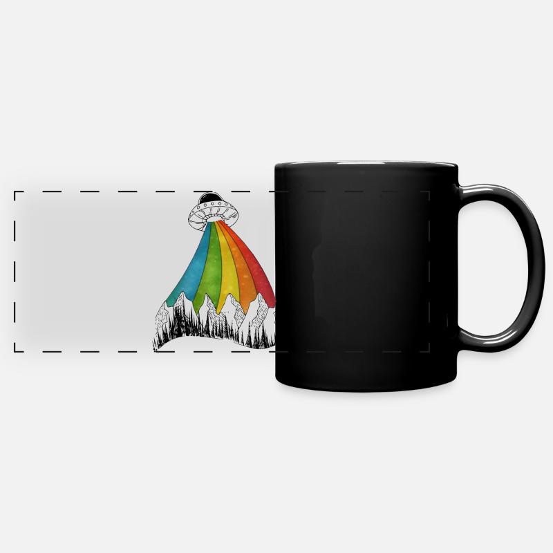 ufo rainbow beam - Full Colour Panoramic Mug - black