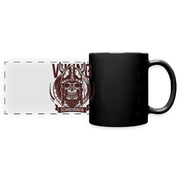 Viking Skandinavisch - Panorama-Tasse farbig - Schwarz - Vorne