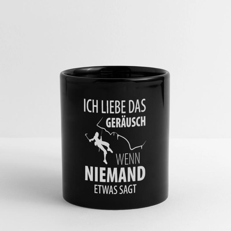 Eisklettern Eiskletterer Eispickel Panorama-Tasse farbig