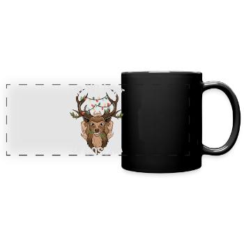 HO HO HOIT DI GOSCHN Weihnachten ugly Christmas - Panorama-Tasse farbig - Schwarz - Vorne