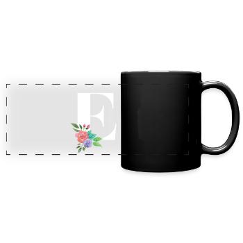 Letter E personalized gift alphabet first name Christmas - Full Colour Panoramic Mug - black - Front
