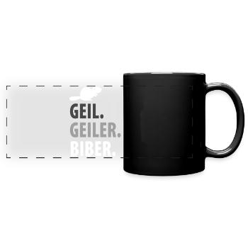 Biber - Panorama-Tasse farbig - Schwarz - Vorne