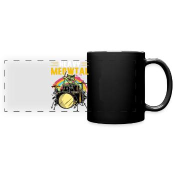 Schwere Meowtal-schlagzeugtrommel - Panorama-Tasse farbig - Schwarz - Vorne