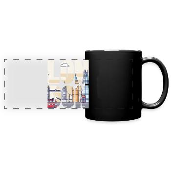 London - Panorama-Tasse farbig - Schwarz - Vorne