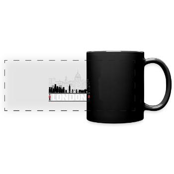 London - Panorama-Tasse farbig - Schwarz - Vorne