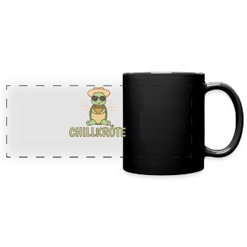 Chill Toad | Funny turtle lover - Full Colour Panoramic Mug - black - Front
