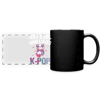 Nur Ein Mädchen, Das K-Pop, Koreanische Musik, - Panorama-Tasse farbig - Schwarz - Vorne