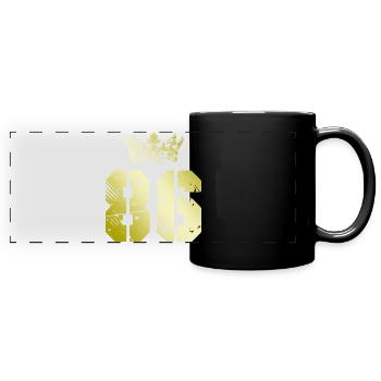 86 Number crown - Full Colour Panoramic Mug - black - Front
